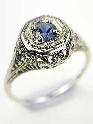 Edwardian Antique Sapphire Engagement Ring