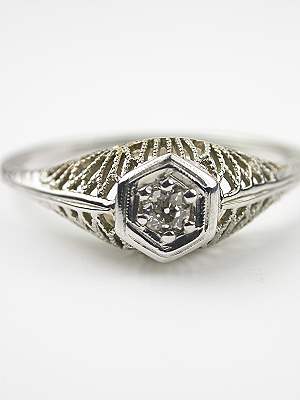 Filigree Antique Engagement Ring