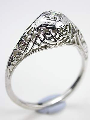 Vintage Filigree Engagement Ring