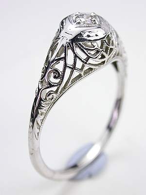 Vintage Filigree Engagement Ring