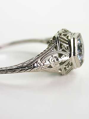 Aquamarine Antique Engagement Ring