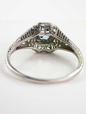 Aquamarine Antique Engagement Ring