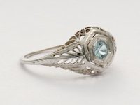 Edwardian Aquamarine Antique Engagement Ring