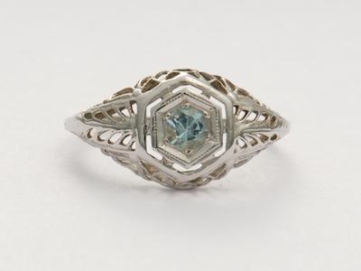 Edwardian Aquamarine Antique Engagement Ring