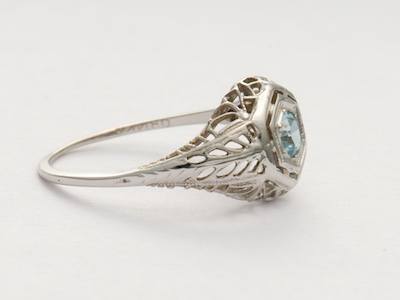 Edwardian Aquamarine Antique Engagement Ring