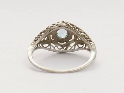 Edwardian Aquamarine Antique Engagement Ring