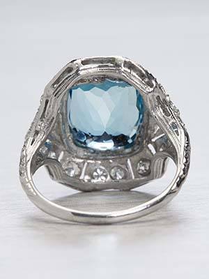 Art Deco Antique Aquamarine Ring