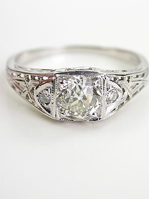 Vintage Engagement Ring with  "XO" Motif