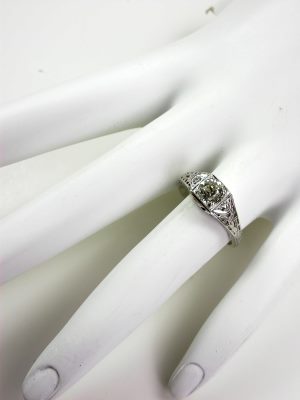 Vintage Engagement Ring with  "XO" Motif