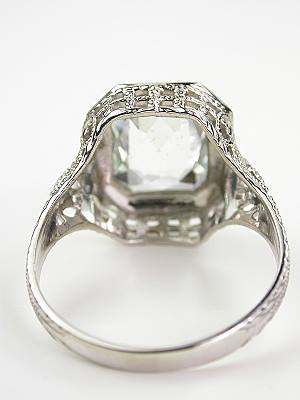 1930s Floral and Aquamarine Ring