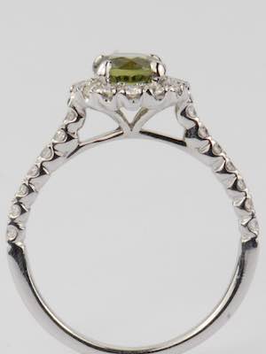 Green Sapphire Engagement Ring Set