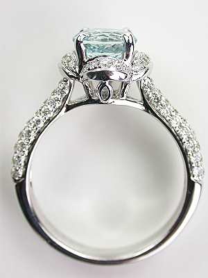 Antique Style Aquamarine Engagement Ring