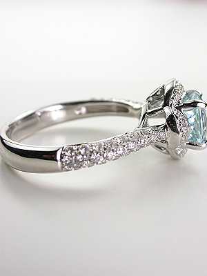 Antique Style Aquamarine Engagement Ring