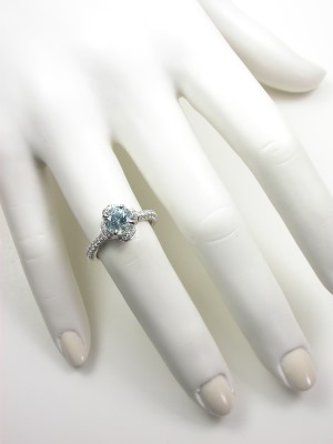 Antique Style Aquamarine Engagement Ring