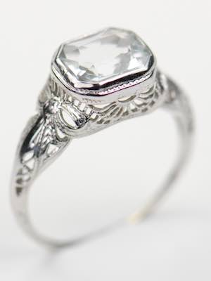 Aquamarine Vintage Engagement Ring