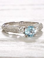  Vintage Style Engagement Ring with Aquamarine