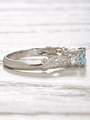  Vintage Style Engagement Ring with Aquamarine