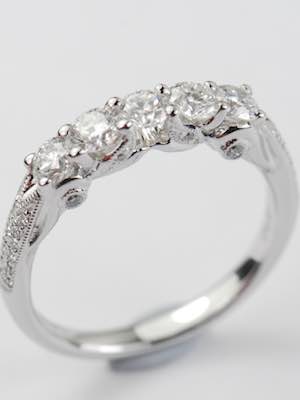 5 Stone Vintage Style Wedding Ring