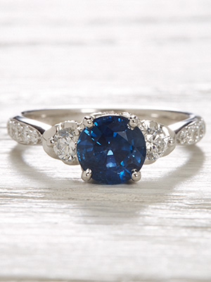 Vintage Style Engagement Ring with Sapphire