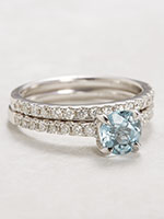 Aquamarine Bridal Rings Set