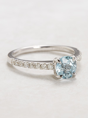 Aquamarine Bridal Rings Set