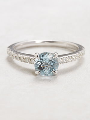 Aquamarine Bridal Rings Set