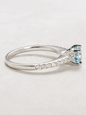 Aquamarine Bridal Rings Set