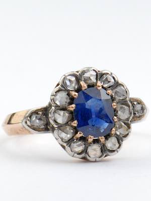 Victorian Antique Sapphire Engagement Ring