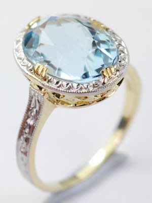 1960's Vintage Aquamarine Engagement Ring