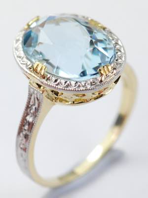 Vintage Aquamarine Engagement Ring