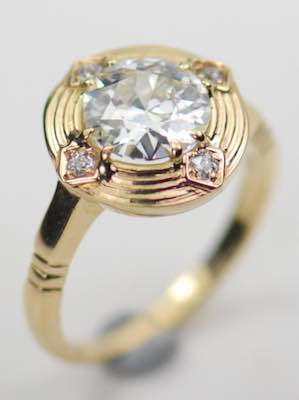 Vintage Engagement Ring with Old Cut Diamonds