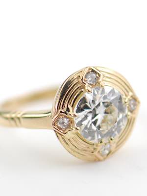 Vintage Engagement Ring with Old Cut Diamonds