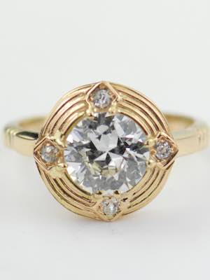 Vintage Engagement Ring with Old Cut Diamonds