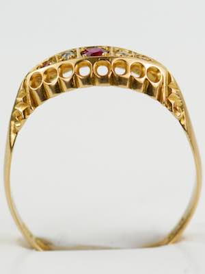 Vintage Wedding Ring with Rubies