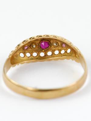 Vintage Wedding Ring with Rubies