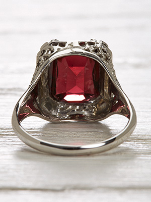 Vintage Almandine Garnet Ring with a Floral Design