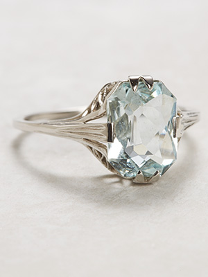 Antique Aquamarine Engagement Ring