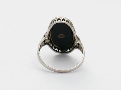 Black Onyx and Diamond Vintage Ring