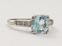 Classic Vintage Aquamarine Engagement Ring