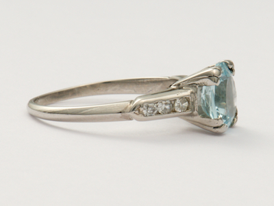Classic Vintage Aquamarine Engagement Ring