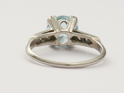 Classic Vintage Aquamarine Engagement Ring