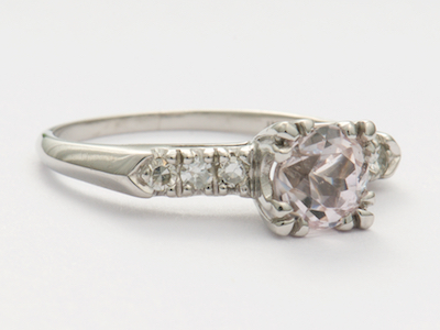 Vintage Engagement Ring in Pink and Platinum