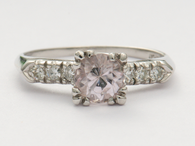 Vintage Engagement Ring in Pink and Platinum