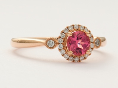 Vintage Inspired Engagement Ring in Rose and Pink