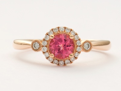 Vintage Inspired Engagement Ring in Rose and Pink