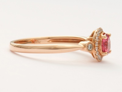 Vintage Inspired Engagement Ring in Rose and Pink