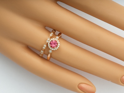 Vintage Inspired Engagement Ring in Rose and Pink