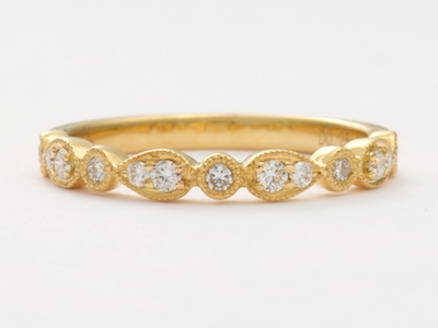 Yellow Gold and Diamond Vintage Style Wedding Ring
