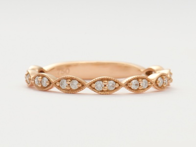 Rose Gold Vintage Style Wedding Ring