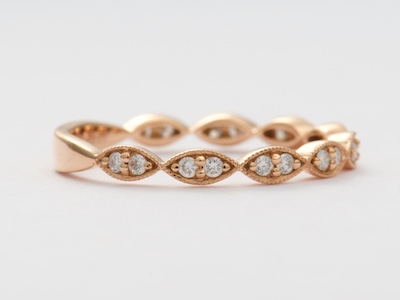 Rose Gold Vintage Style Wedding Ring